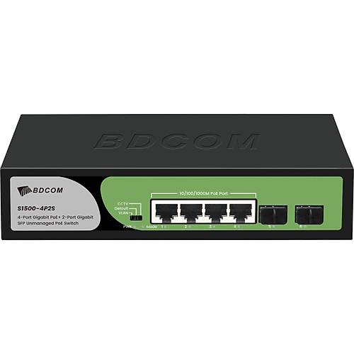 Bdcom S1500-4P2S 6 Port 4 Port Gigabit PoE 2 Port SFP PoE 60W PoE Switch