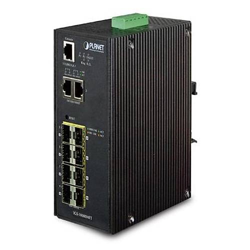 Planet PL-IGS-12040MT 8 Port 10/100Base-T 4 Port 1000Base SFP Endüstriyel Yönetilebilir Switch