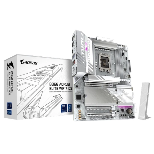 Gigabyte B860 AORUS ELITE WIFI7 ICE Sc-1851 DDR5 9200Mhz 2xM2 Wifi7 2.5Gbit ATX INTEL Anakart
