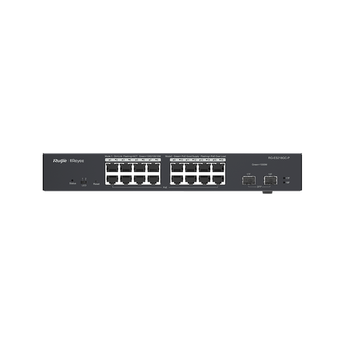 Ruijie RG-ES218GC-P 16 Port Gigabit PoE+ 2 Port SFP Ynetilebilir PoE Switch