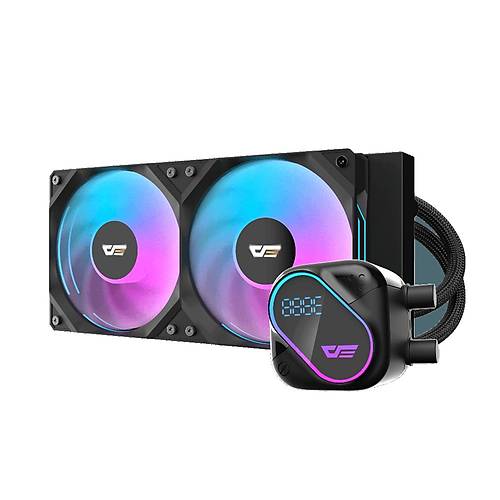 Aigo DO240 240mm 2x12cm ARGB Fanl� LCD AMD-INTEL AM5-1851 Siyah S�v� So�utma Sistemi