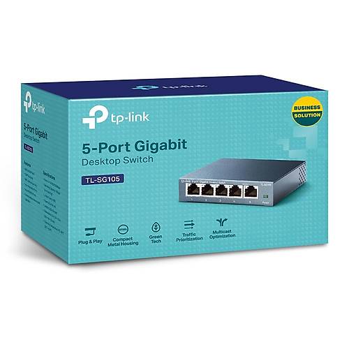 Tp-Link TL-SG105E 5 Port 10/100/1000Mbps Easy Smart Masast Switch