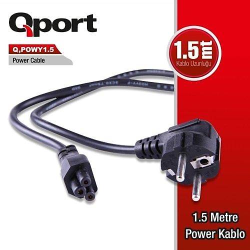 Qport Q-POWY1.5 1.5 Mt 3x0.75mm Power Notebook Kablosu
