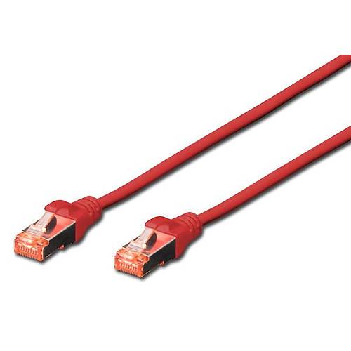 Digitus DK-1644-0025/R 0,25 Mt CAT6 AWG27/7 S/FTP Halogen Kırmızı Patch Cord Kablo