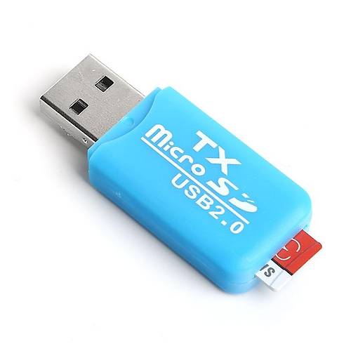 Tx TXACUCR204BL USB 2.0 microSD Mavi Kart Okuyucu