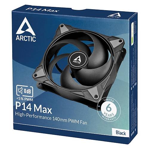 Arctic AR-ACFAN00287A P14 MAX 14cm 95CFM Ultra Sessiz Yksek Performasnl PWM Siyah Kasa Fan
