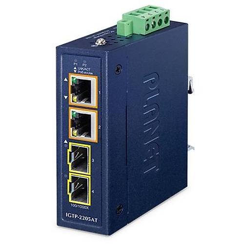 Planet PL-IGTP-2205AT 2 Port Gigabit 2 Port SFP PoE+ Compact End�striyel Media Converter
