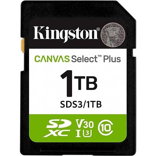 Kingston SDS3/1TB 1 TB 150Mb/s SDXC Canvas Select plus Gen3 C10 UHS-I U3 V30 SD Hafza Kart