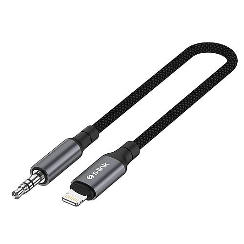 S-link Armor ML-01 1.2 Mt Lightning to M AUX �rg�l� Metal Ba�l�kl� Siyah Ses Kablosu