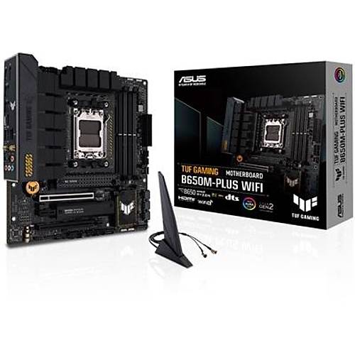 Asus TUF GAMING B650M-PLUS WIFI Sc-AM5 B650 DDR5 6400Mhz 2xM2 2.5Gbit AURA RGB Wi-Fi AMD Anakart