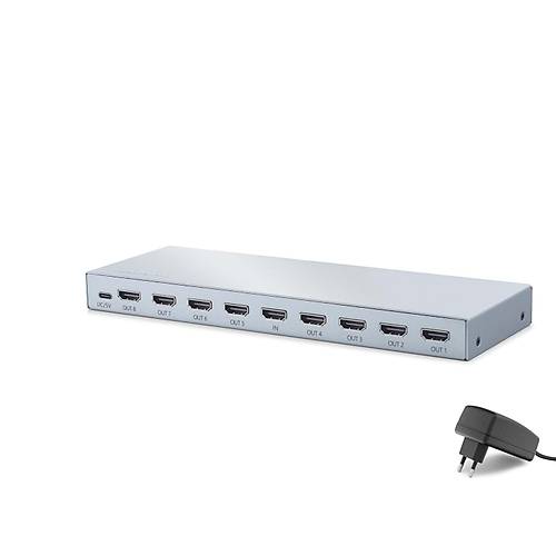 Hadron HDX1433 1 Port Giri� 8 Port ��k�� 8K 60HZ EDID Gri HDMI Splitter G�r�nt� �oklay�c�