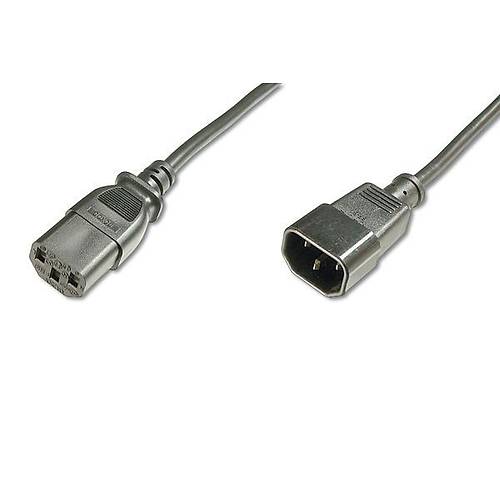 Digitus AK-440201-012-S 1.2 Mt C14 to C13 Erkek-Dii 3x0.75mm Pc Monitr Aras G Kablosu