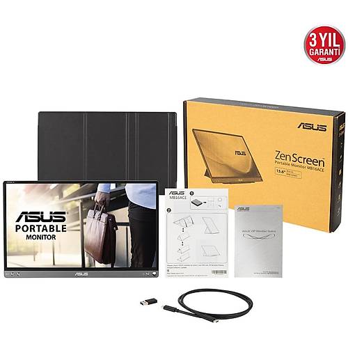 Asus ZENSCREEN MB16QHG 15.6 inch 2560x1140 5ms 120Hz DP USB Type-C Mat Stand Monitr