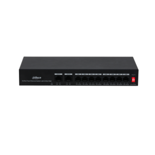 Dahua PFS3010-8ET-65 8 Port 10/100Mbps PoE 2 Port Uplink 65W Masast PoE Switch