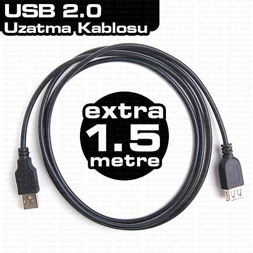 Dark DK-CB-USB2EXTL150 1.5 Metre USB 2.0 to USB 2.0 Erkek-Dii USB 2.0 Uzatma Kablosu