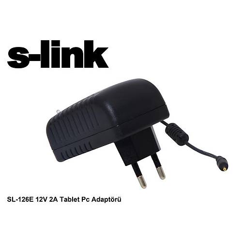S-Link SL-126E 1.2 Mt 12V 1.5A Kablolu Siyah Uydu Alýcý Adaptör
