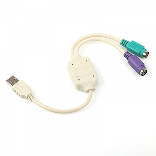 Dark DK-CB-USB2PS2 USB 2.0 to  2 x PS/2 Erkek-Diþi Dönüþtürücü Beyaz Adaptör