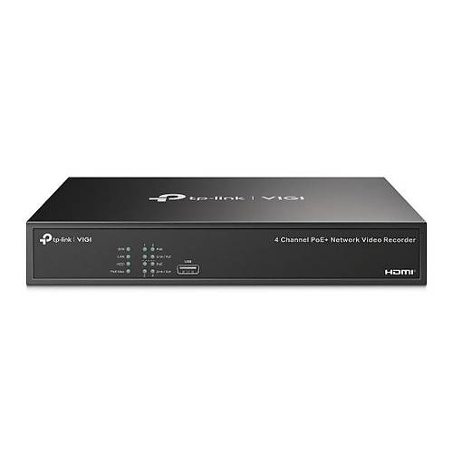 Tp-Link VIGI NVR1004H-4P 4 Kanal 5 MP 4 Port PoE 1 HDD VGA HDMI NVR Kayt Cihaz
