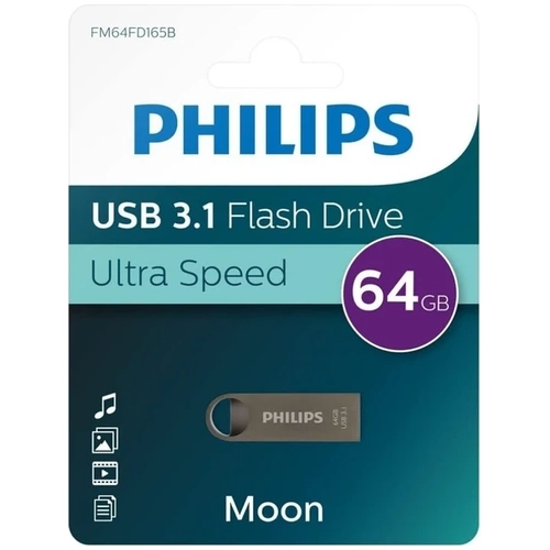 Philips FM64FD165B 64 GB Moon Uzay Grisi USB 3.1 Flash Bellek