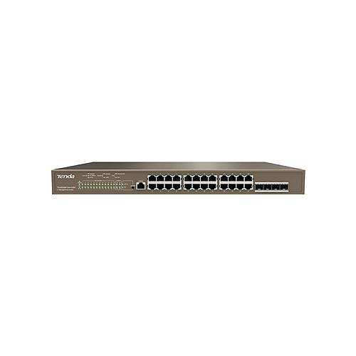 Tenda TEG5328P-24-410W 24 Port Gigabit PoE 4 Port SFP 410W Ynetilebilir PoE Switch