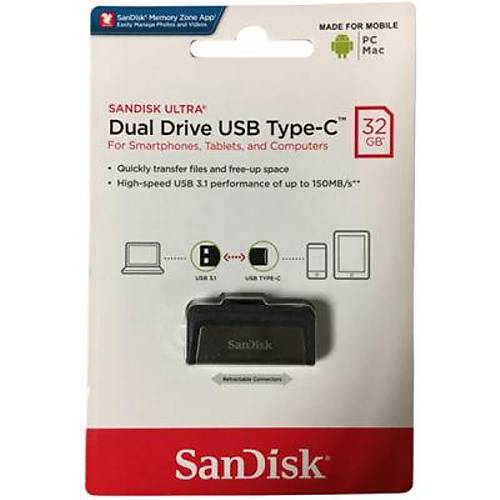 Sandisk SDDDC2-032G-G46 32 GB Ultra Dual Drive Type-C Dual USB Flash Bellek