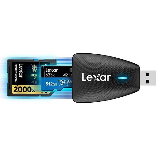 Lexar LRW450UB Usb 3.1 to 2 IN 1 UHS-II SD microSD Kart Okuyucu