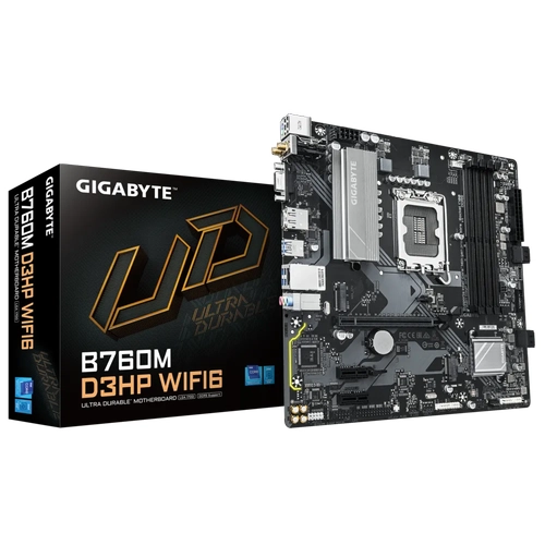 Gigabyte B760M D3HP WIFI6 Sc-1851 DDR5 5600Mzh 2xM.2 1gBit Lan Wi-Fi 6E VGA HDMI DP mATX INTEL Anakart