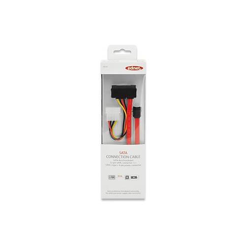 Ednet ED-84142 0.5 Mt SATA 22 pin to SATA 7 Pin L 4 Pin G�� Kablosu