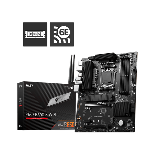 Msi PRO B650-S WIFI Sc-Am5 B650 DDR5 7200Mhz M2 2.5Gbe Lan Wi-Fi 6W ATX AMD Anakart
