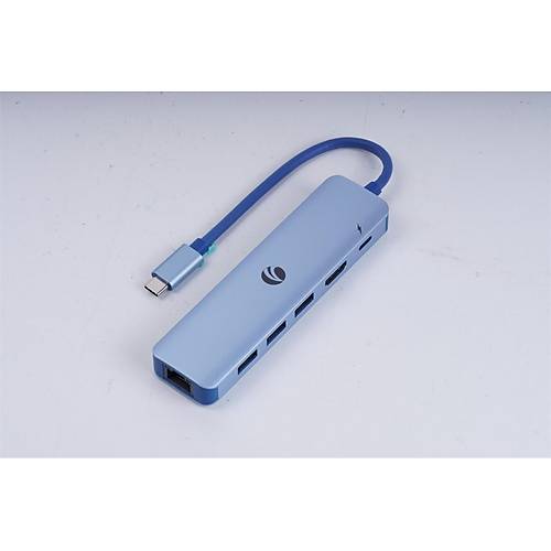 Vcom CUE55 Usb Type C to HDMI 4K RJ45 3x USB 3.0 PD 100W Mavi Usb Dock Station