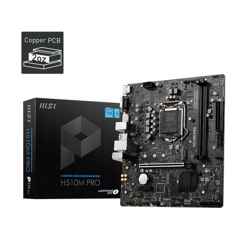 Msi H510M PRO Sc-1200 H510 DDR4 3200Mhz M2 1Gbit LAN mATX INTEL Anakart