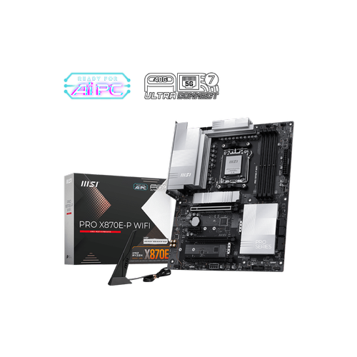 Msi PRO X870E-P WIFI SC-Am5 DDR5 8200Mhz 3xM.2 5Gbit Lan Wi-Fi 7 RGB ATX AMD Anakart