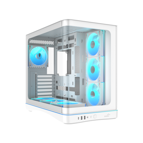 Sama V62WH G1000WH 1000W Plus Bronze PCIE 5.1 7x12cm ARGB Fanl� Panoramic Beyaz ATX Oyuncu Kasas�