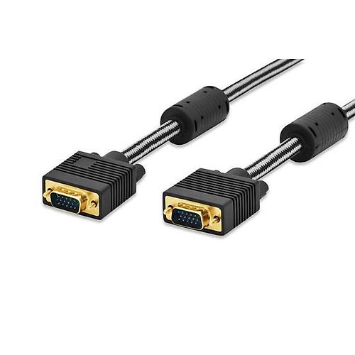 Ednet ED-84530 1.8 Mt VGA to VGA AWG28 Alt�n Kaplama Erkek-Erkek Siyah VGA Kablo