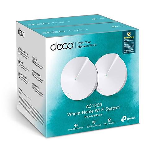 Tp-Link DECO M5 2 AC1300 2.4/5Ghz 2 Port Gigbit Lan Mesh Wi-Fi 2 li Access Point