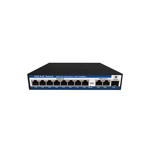 Nova NVC-PSEG0821 8 Port Gigabit PoE 2 Port Uplink 1 Port SFP 120W PoE Switch