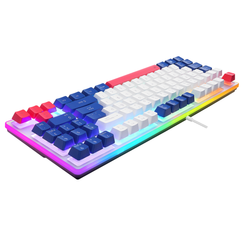 Acer EAK216 USB Q TR 90 Tu�lu RGB Backlight Ranbow eMekanik Beyaz Membram Kablolu Oyuncu Klavyesi