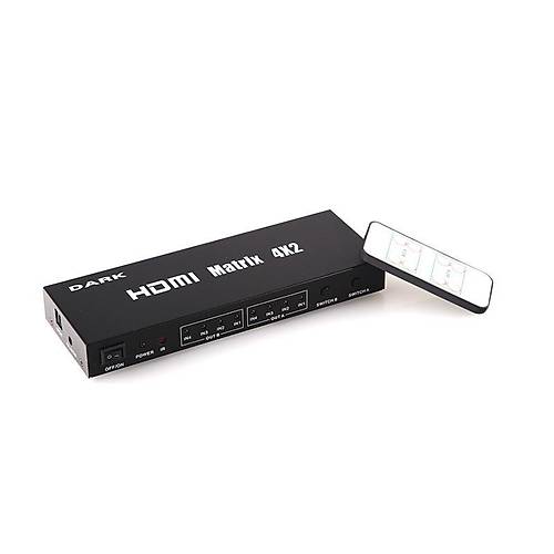 Dark DK-HD-SW4X2 4 Giriş 2 Çıkışlı HDMI Full HD Uzaktan Kumandalı HDMI Switch Seçici