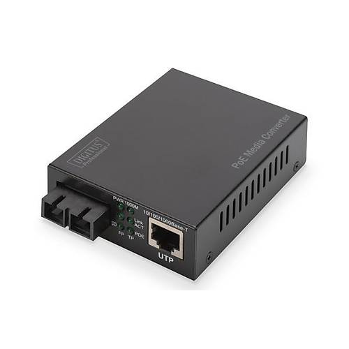 Digitus DN-82160 20 Km 1 Port Gigabit Ethernet PoE+ Single Mode 30W SC Media Converter