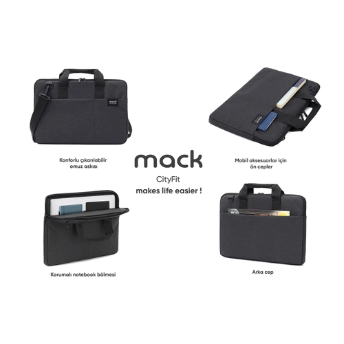 Mack MCC-703 15.6 inch City Fit Eco Siyah Notebook Srt antas