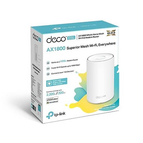 Tp-Link DECO X20 DSL AX1800 2.4-5Ghz 1 Gigabit Port 5dBi Wi-Fi 6 Whole Home Mesh Modem Router