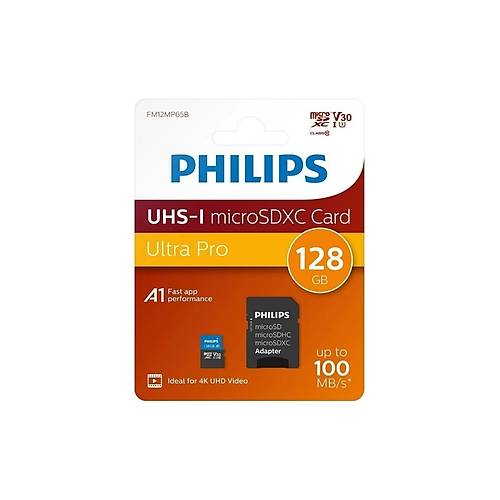 Philips FM12MP65B 128 GB 100Mb/s SDXC UHS-I Class10 microSD Hafza Kart