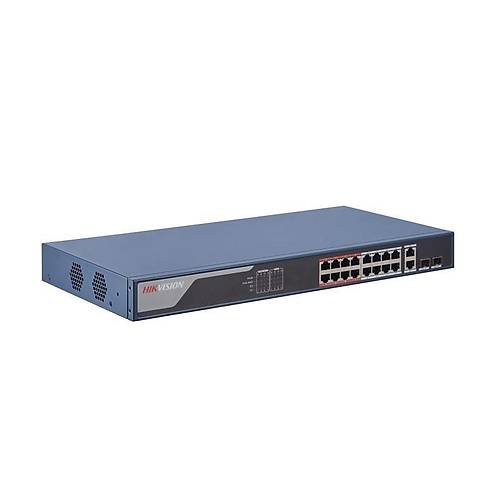 Hikvision DS-3E1318P-EI 16 Port 10/100Mbps 2 Port Uplink 2 Port SFP 230W Ynetilebilir PoE Switch