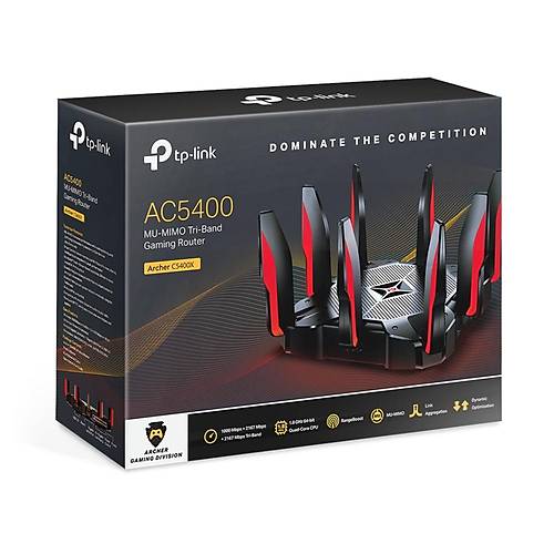 Tp-Link ARCHER C5400X Tree Bant 2.4/5Ghz 8 port 8 Antenli Gigabit Rout