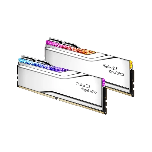 Gskill F5-8000J3848H16GX2-TR5NS 32 GB (2X16) DDR5 8000MHz CL38 Trident Z5 Royal Silver RGB Bilgisayar Bellek
