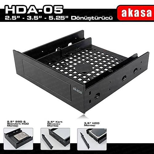 Akasa AK-HDA-05 5.25 Multi Fonks 2.5/3.5 inch SSD HDD Dönüştürücü Aparatı