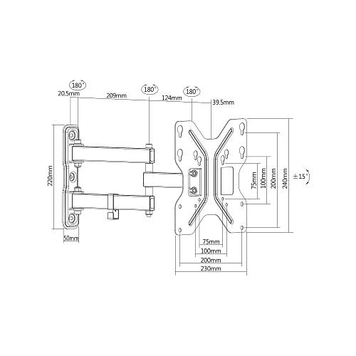 Digitus DA-90357 19 - 42 inch Hareketli Duvar Monteli Monit�r Ask� Aparat�