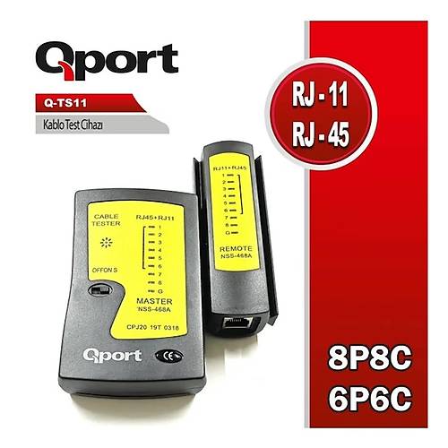 Qport Q-TS11 RJ11 RJ44 Network Test Kablosu