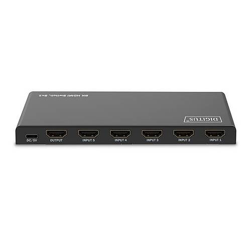 Digitus DS-55334 5 Port Giri� 1 Port ��k�� HDMI to HDMI 8K 60Hz HDR HDCP 2.3 HDMI �oklay�c�