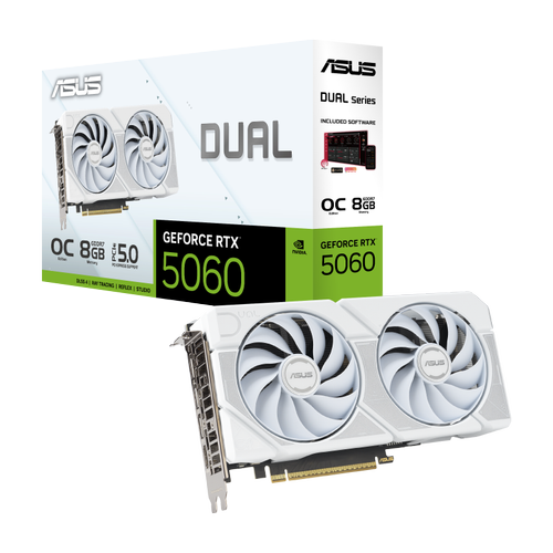 Asus DUAL-RTX5060-O8G-WHITE 8 GB GDDR7 GeForce RTX 5060 OC 128Bit NVIDIA Ekran Kart�